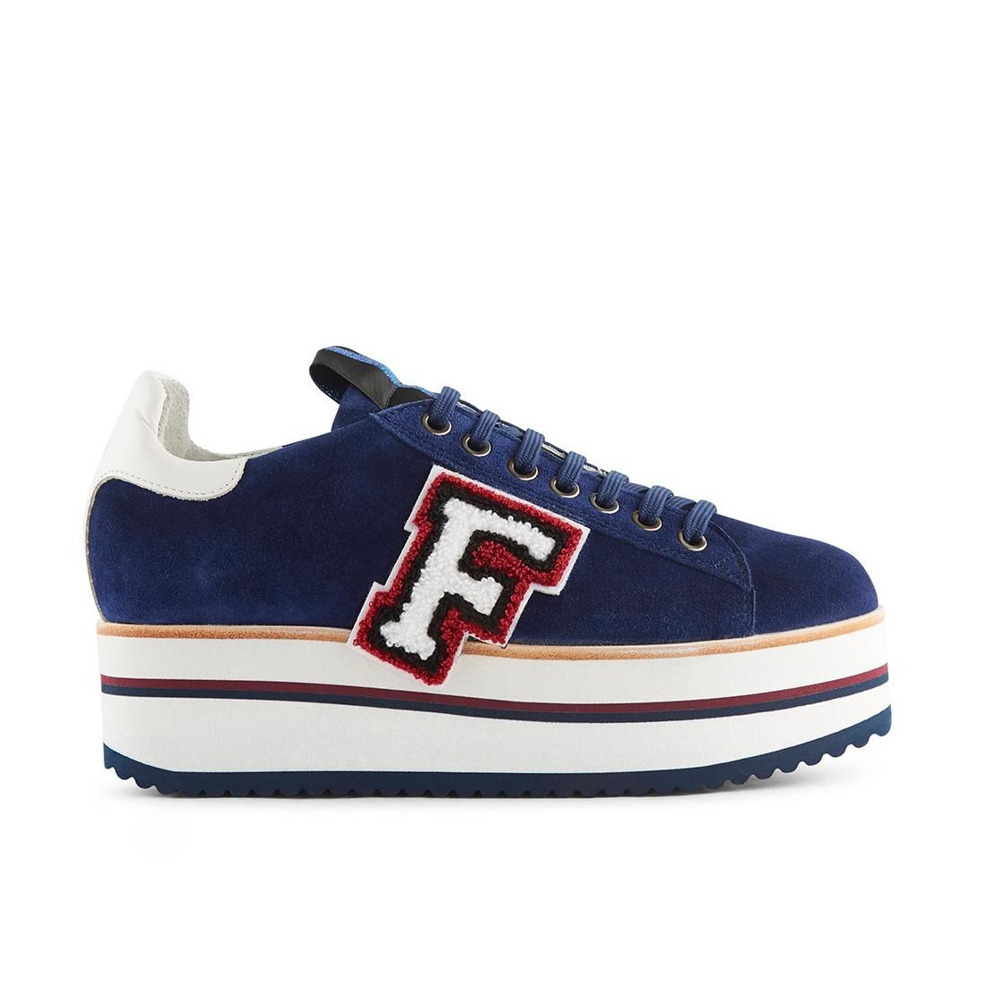 Fabi Sandy limited edition wedge sneakers in navy suede