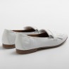 Bruglia Milano weißer spitzer Schuh aus weichem Leder mit Fransen