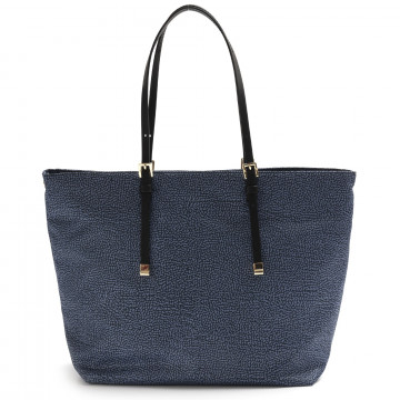 Borbonese Shopping Große blaue Tasche aus Nylon-Jet-Op