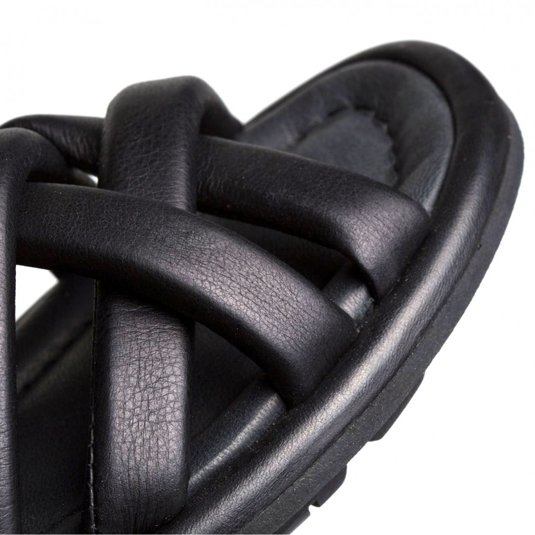 Sandale A26 Grèce noire non-mode en cuir souple