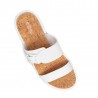 Michael Kors Bo pantoffel in wit leer met voetbed van kurk