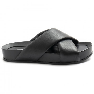Non-fashion OA slipper A18 Marshmallow zwart in leer