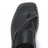 Sandalo gladiatore Ash Medusa Stud in pelle nera con borchie