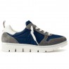 Panchic P05 Sneaker aus blauem Nylon und grauem Wildleder