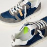 Panchic P05 Sneaker aus blauem Nylon und grauem Wildleder