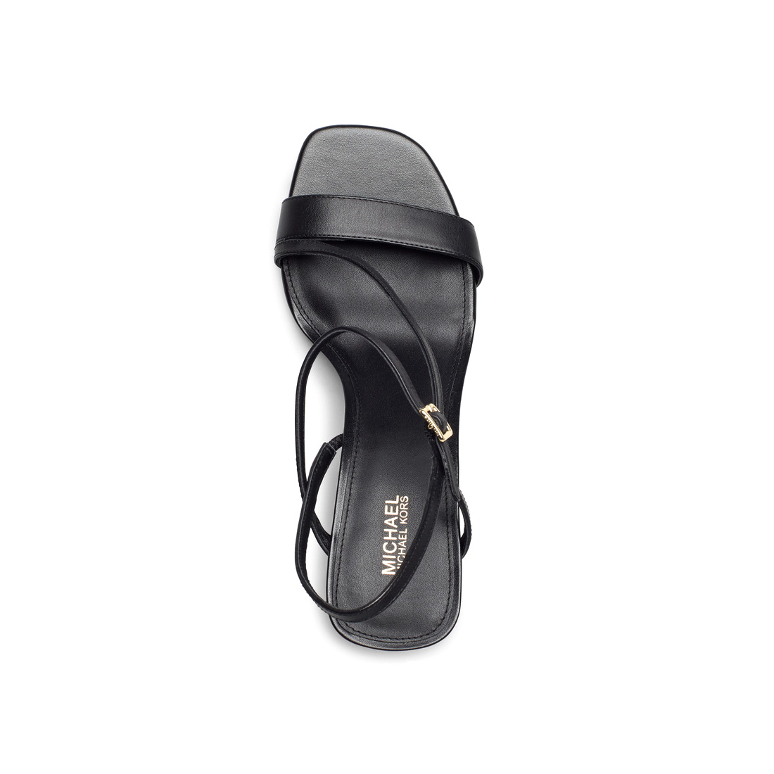 Sandale à talon en cuir noir Michael Kors Tasha