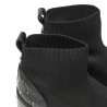Michael Kors Skyler zwarte sok sneaker in gebreid en leer met studs