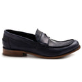 Mocasín hombre JP David en piel microperforada azul