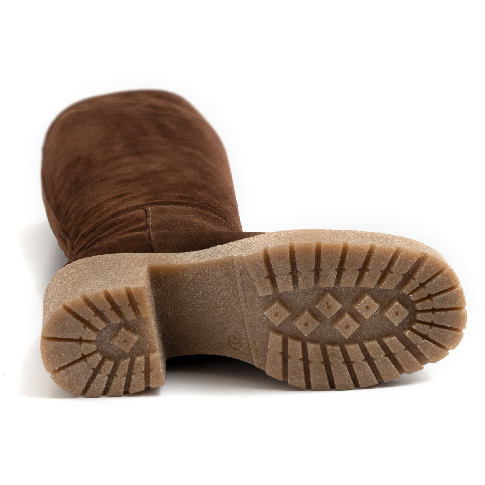 Les Tulipes brown suede heeled boot with sole