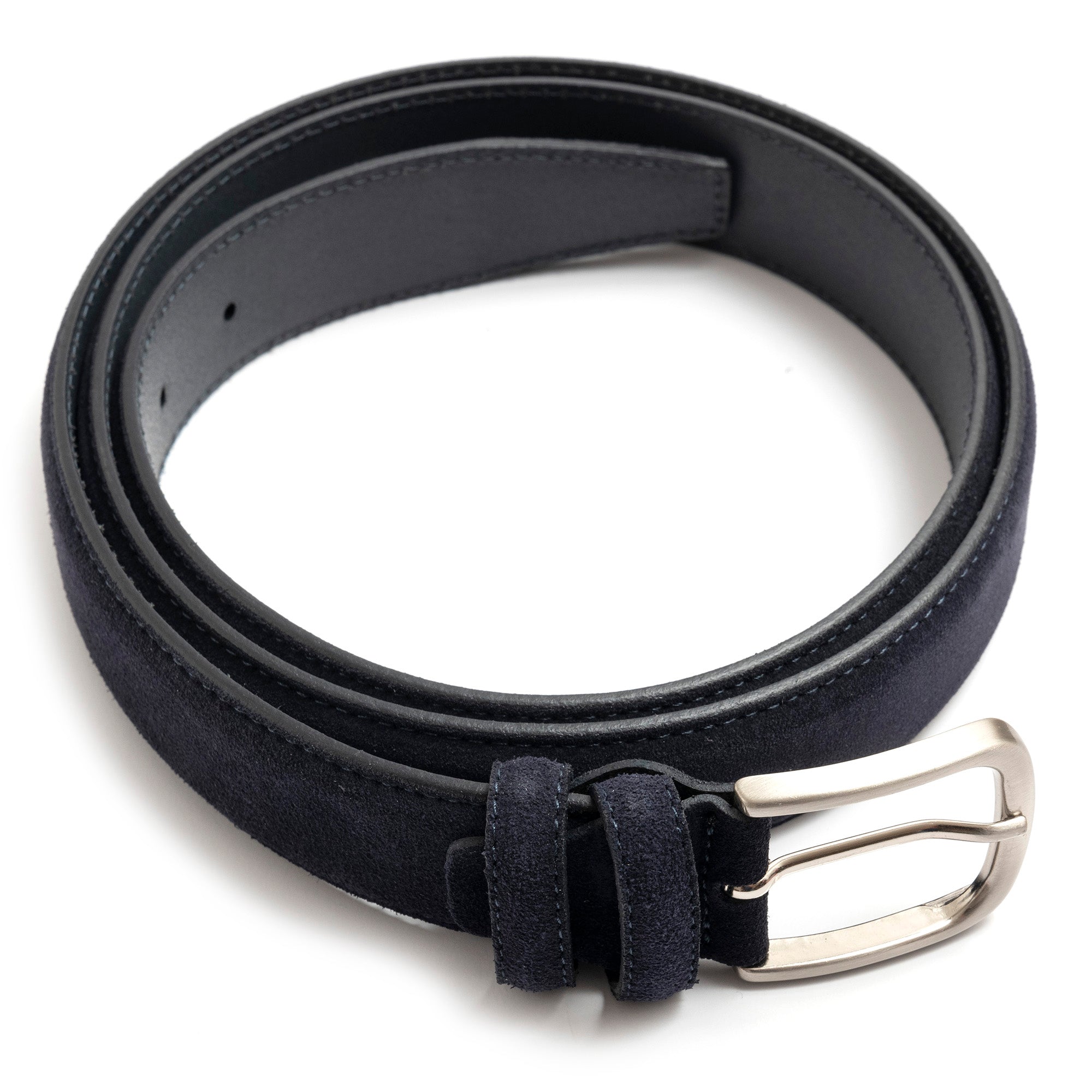 Sangiorgio adjustable belt in blue suede