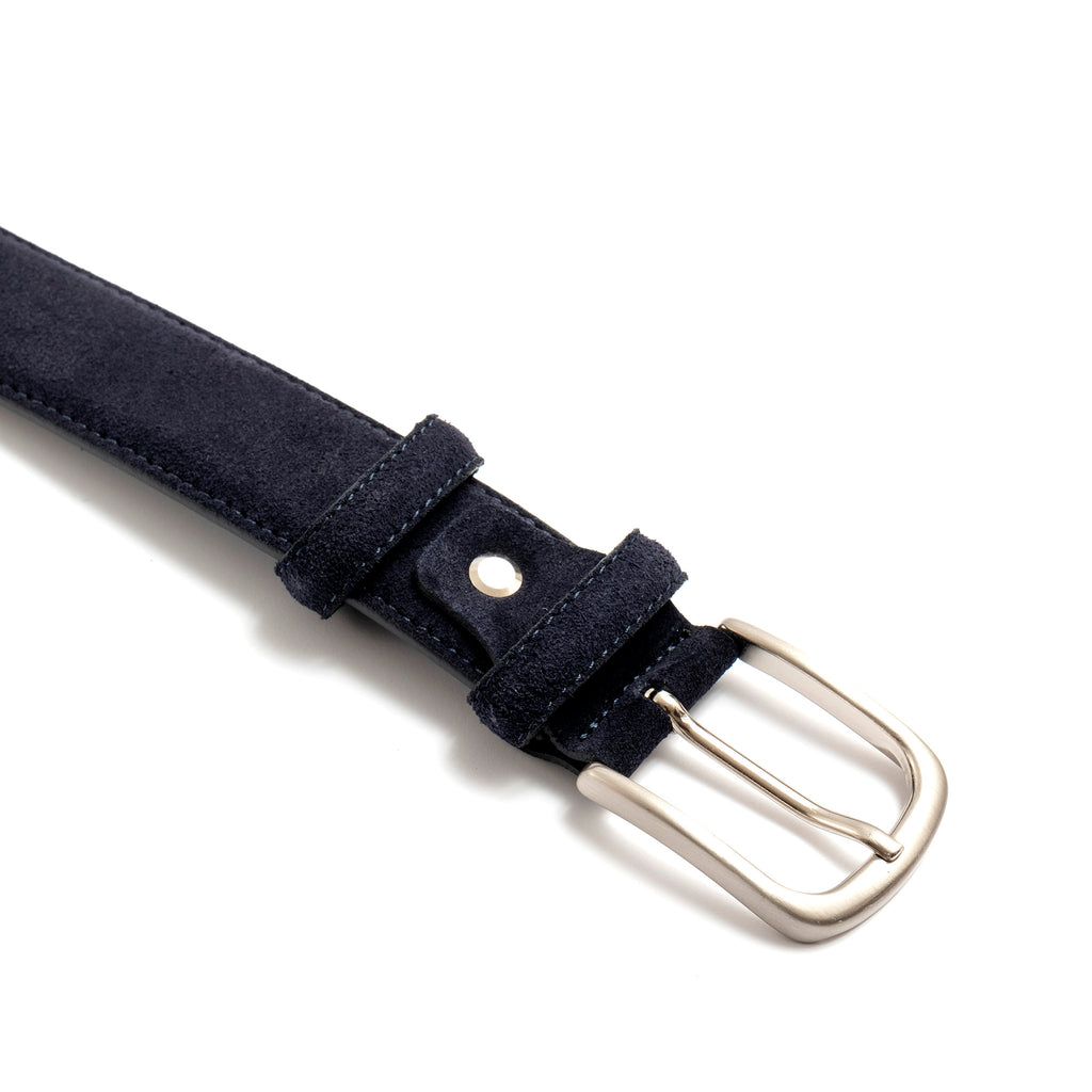 Sangiorgio adjustable belt in blue suede