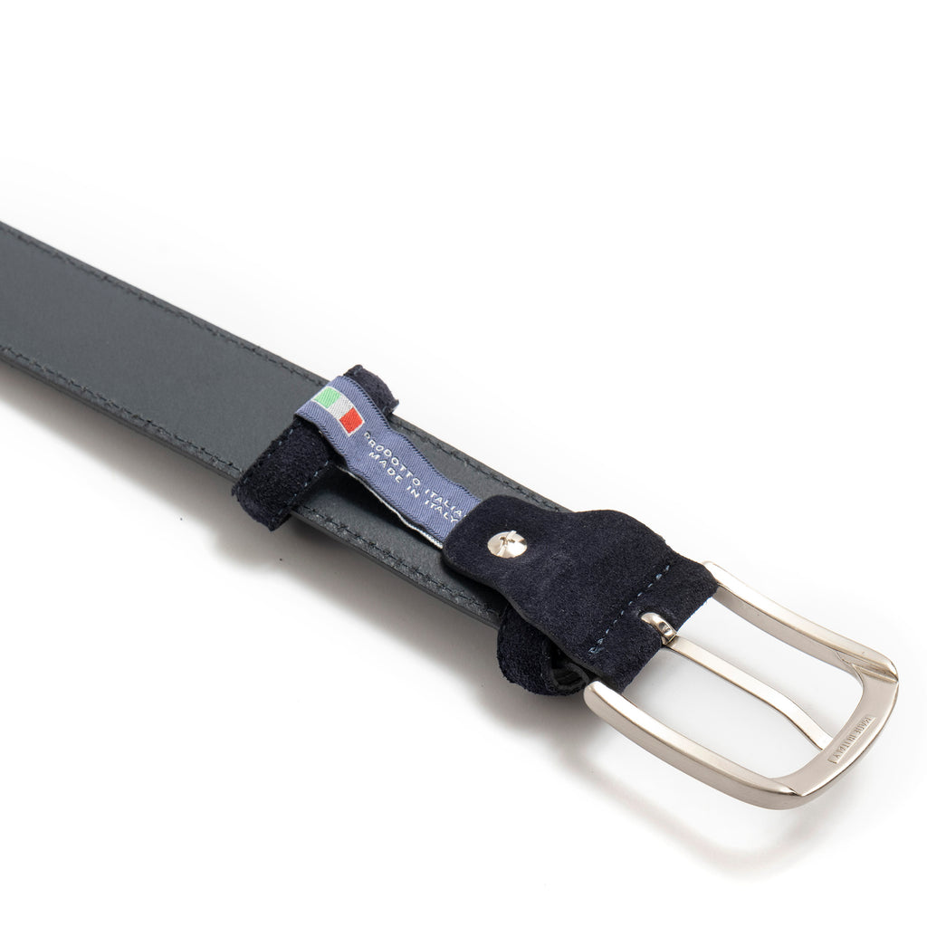 Sangiorgio adjustable belt in blue suede