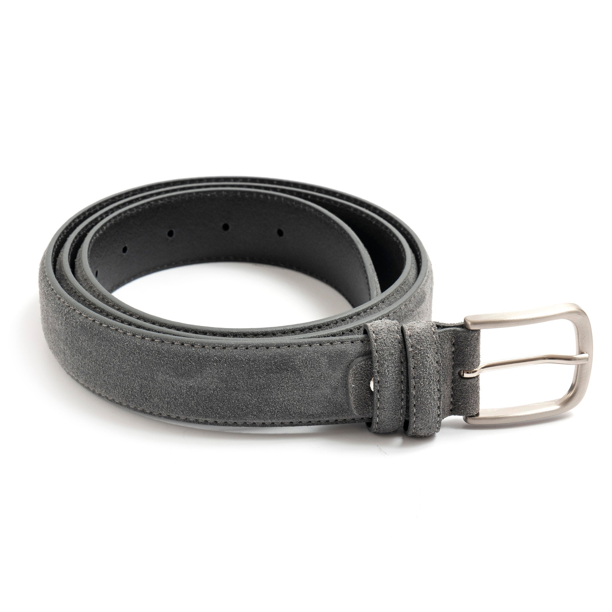Sangiorgio adjustable belt in gray suede
