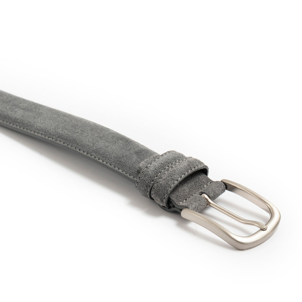Sangiorgio adjustable belt in gray suede