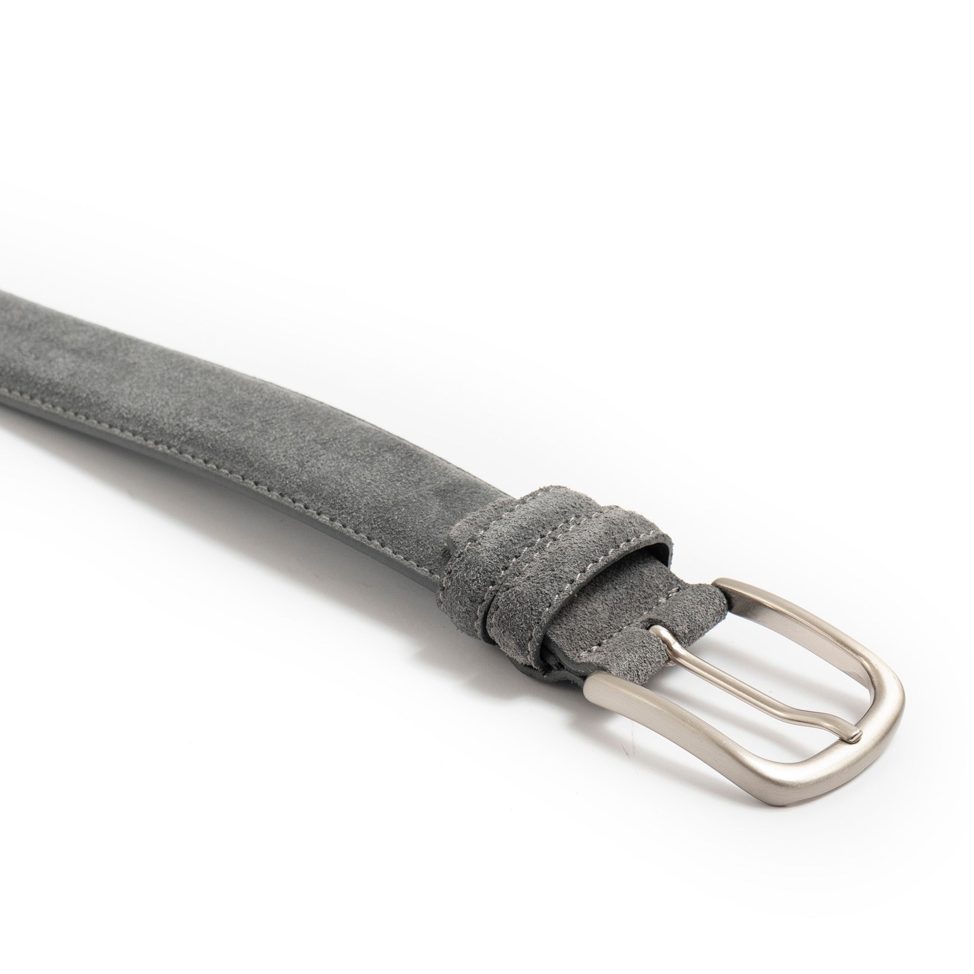 Sangiorgio adjustable belt in gray suede