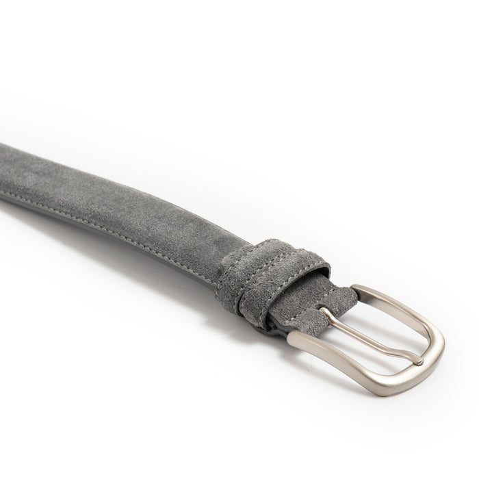 Sangiorgio adjustable belt in gray suede