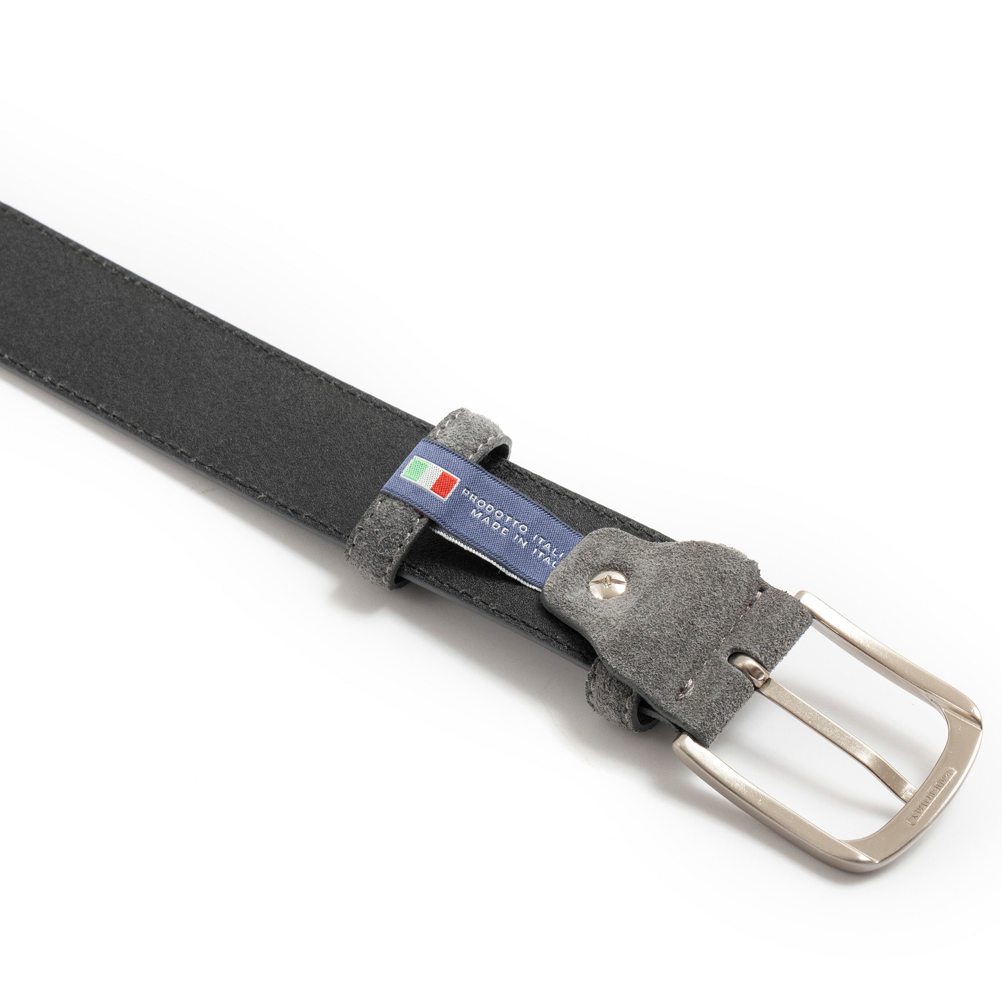 Sangiorgio adjustable belt in gray suede