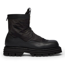 Bota militar de hombre Barracuda en piel y tejido negro