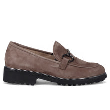 Mocassin femme Sangiorgio en daim doux taupe