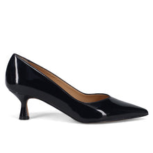 Sangiorgio black patent pumps with comfortable heel