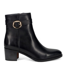 Bottines Calpierre en cuir souple noir avec talon moyen