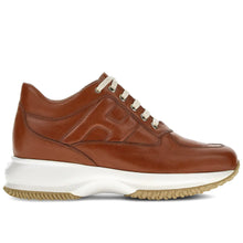 Baskets pour femme Hogan Interactive en cuir couleur cuir naturel