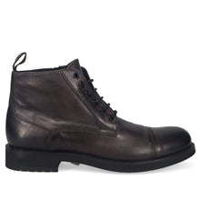 Men's lace-up ankle boot JP David in soft anthracite gray leather