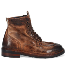 Bottine à lacets modèle paraboot JP David en cuir marron vieilli à la main