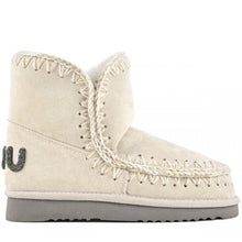 Bottine MOU Eskimo 18 couleur craie en mouton avec logo pailleté