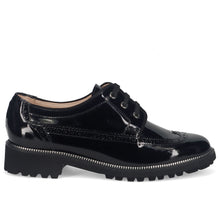 Chaussure derby femme Sangiorgio en vernis noir