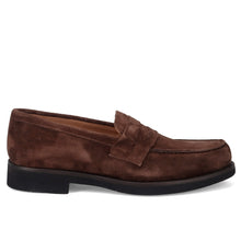Mocasín de hombre sangiorgio en ante repelente al agua marrón