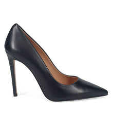 Zapato elegante sangiorgio en piel negra con tacón de aguja