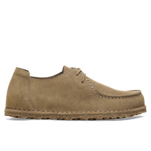 Mocassin lacé femme Birkenstock Utti Lace en cuir suédé gris taupe