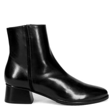Lorenzo Masiero women's ankle boot in charcoal black soft leather with comfortable heel