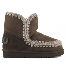 Bottine pour femme MOU Eskimo 18 logo pailleté marron foncé en peau de mouton