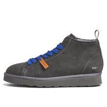 Derbies homme Panchic P001 en daim gris avec doublure fausse fourrure
