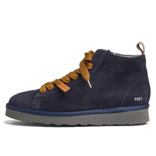 Boots homme Panchic P001 en daim bleu spatial avec doublure fausse fourrure