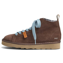 P001 women's brown-blue faux fur