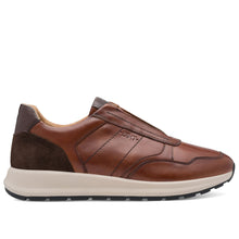 Baskets slip-on homme Tamaris en cuir cognac et marron doux avec semelle intérieure amovible
