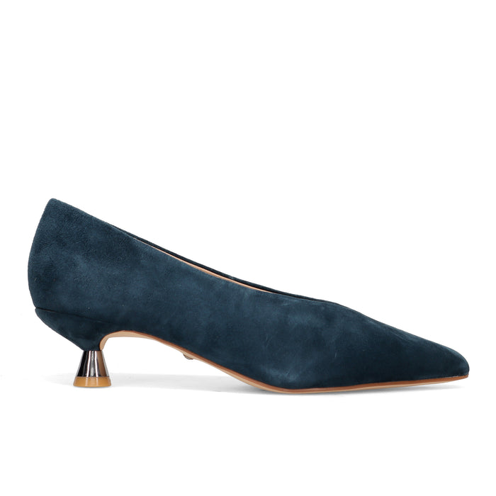 Alma en Pena: Women's "pacifier" heel shoe in blue suede
