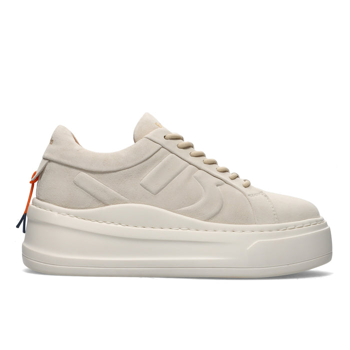 BARRACUDA: Mary Lou Plateau-Slip-on-Sneaker für Damen aus weichem Wildleder in Marmor-Elfenbein