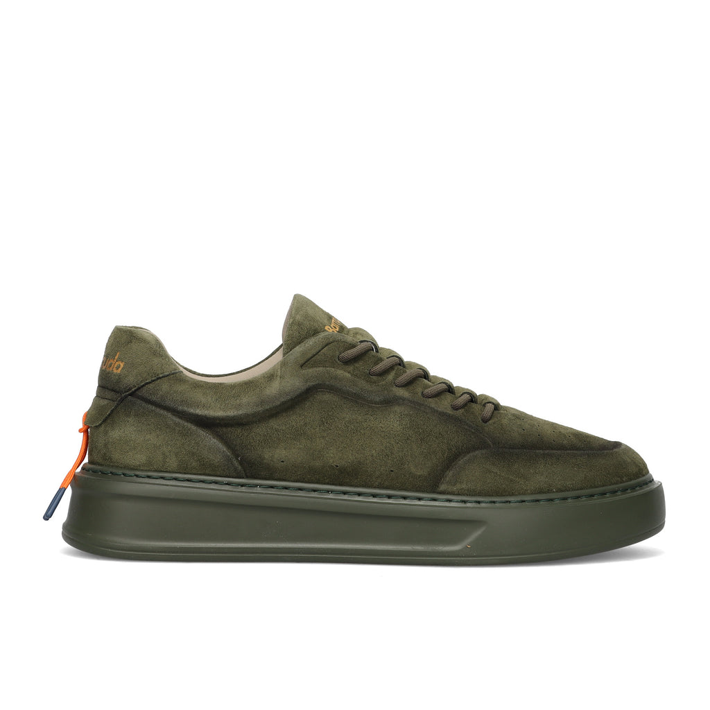 BARRACUDA: Sneaker slip on de hombre Phoenix en ante aerografado verde militar
