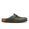 BIRKENSTOCK: Herren-Clog Boston aus geöltem Leder in Thymian-Grün