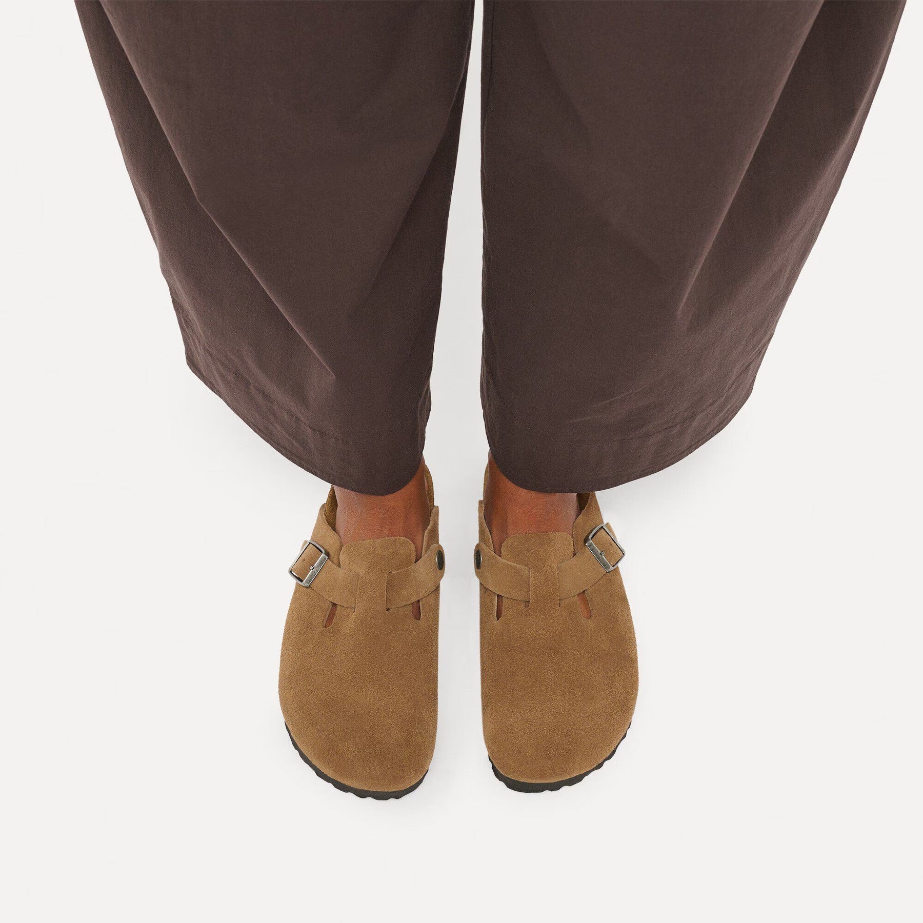 BIRKENSTOCK Boston suede dark tea – SANGIORGIO