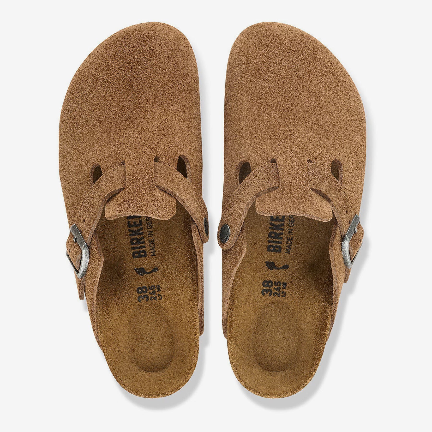 BIRKENSTOCK Boston suede dark tea – SANGIORGIO