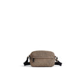 BORBONESE: Bolso bandolera pequeño B-Club en tejido reciclado Op beige natural y negro