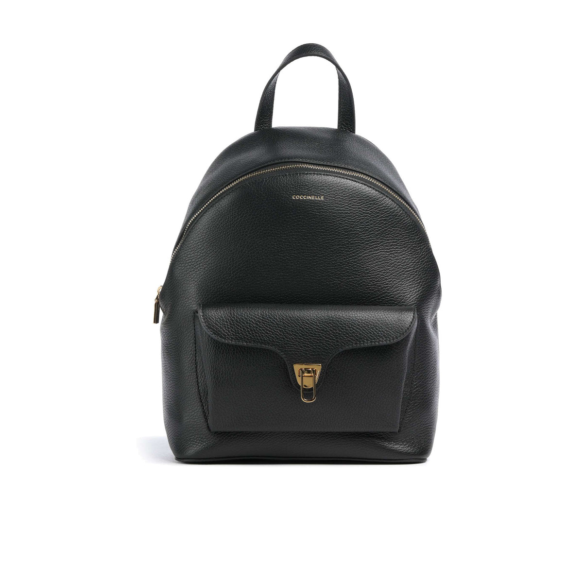 COCCINELLE: Beat Generation women's backpack in black tumbled leather