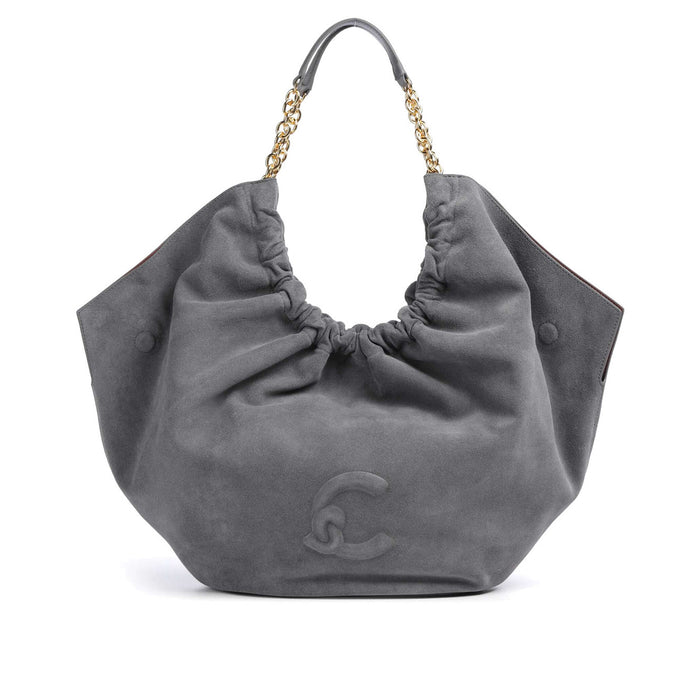 COCCINELLE: Bolso hobo grande Smash en ante gris stove