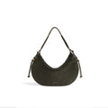 COCCINELLE: Thess medium shoulder bag in moss green ribbed fabric