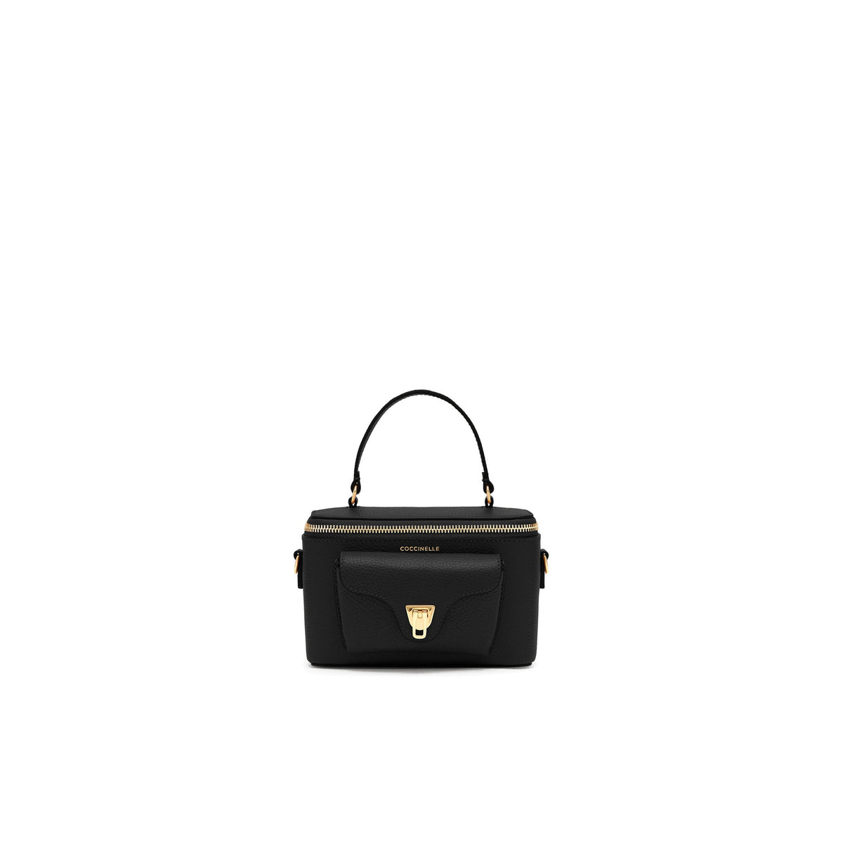 COCCINELLE: Sac mini Beat generation en cuir noir avec bandoulière amovible
